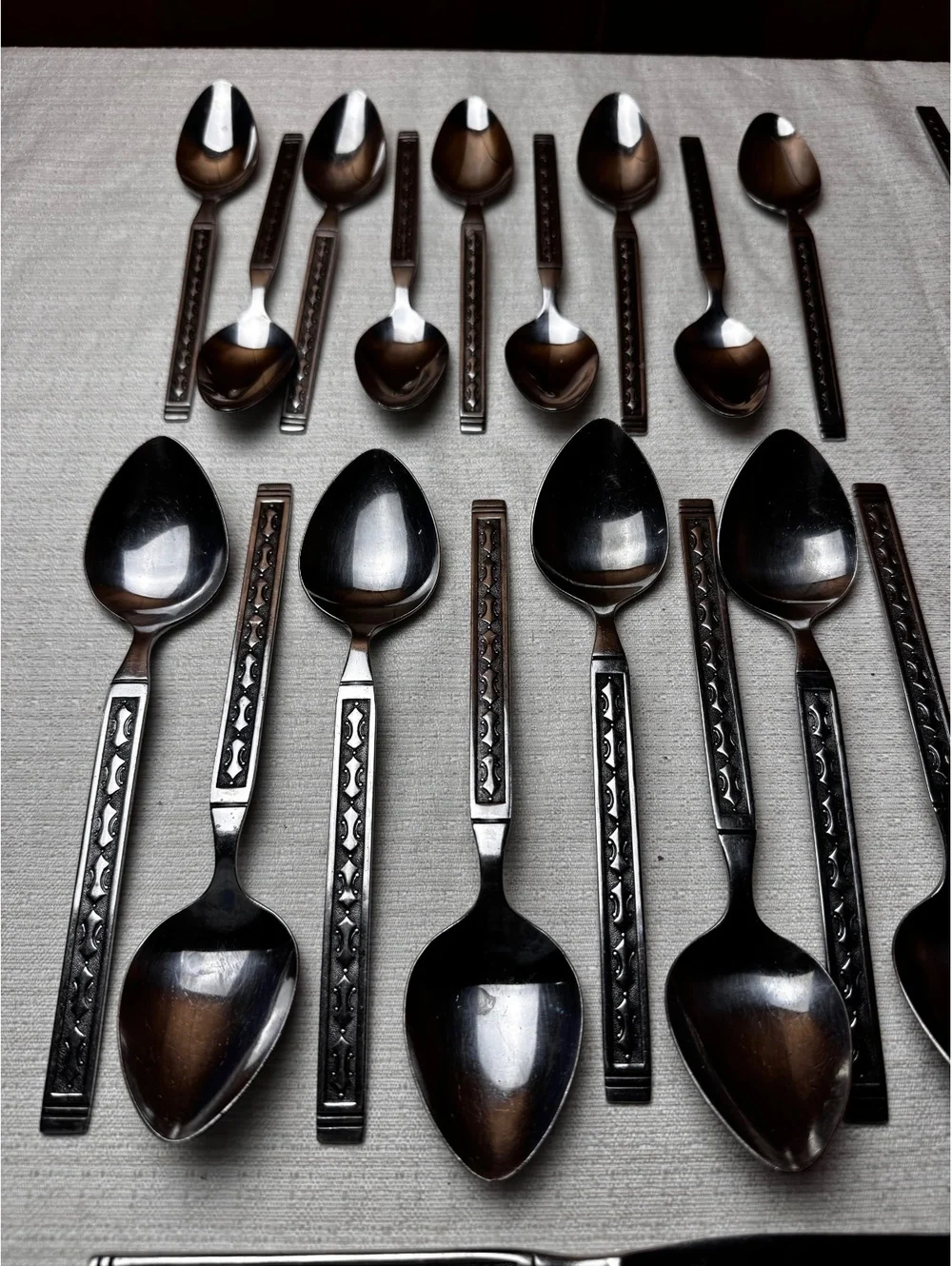 Vintage Douglass Korea Stainless Flatware Set 40 Piece Service for 8 Geometric